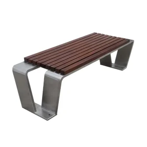 Outdoor Urban Street Furniture Wpc Wood Backless Bench Seat Outside Park Public Garden Patio Seating Bench Without Backrest