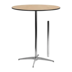 Outdoor Vintage High Wooden Round 30” and 42” Wood Cocktail Bar Table for Events Party