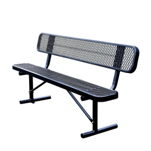 Outdoor Weatherproof 4 FT 6 FT Metal Seating Bench Public Park Expanded Steel Commercial Outside Garden Patio Bench Seat
