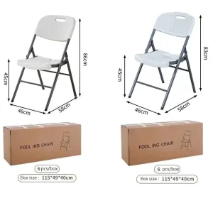 Outdoor White Black Colors PP Plastic Metal Folding Chair Wedding Party Plastic Folding Chair for Events
