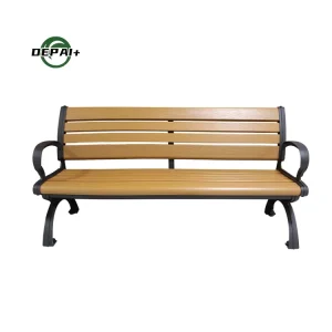 Outdoor Wooden Advertising Bench for Park WPC Wood Ad Bench Seating Garden Waterproof Bench Chair