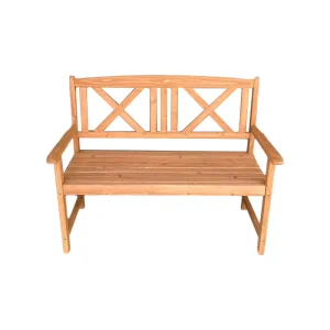Outdoor Wooden Garden Fir Solid Wooden Two Person Bench Seat