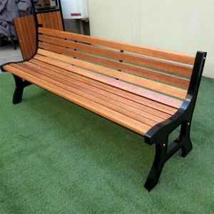 Outdoor Wooden Long Bench Public Park Bench Seat 3 Seaters Wooden Long Bench