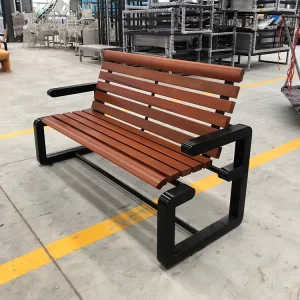 Outdoor Wooden Long Bench Public Seating Garden Patio Benches Heavy duty Park Bench
