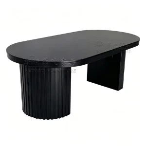 Oval Black Wedding Table Sturdy Metal Frame Outdoor Dining Table for Garden Party Hotel Event Catering Furniture