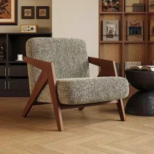 Overseas Best-selling Fast Delivery Sturdy Thick Solid Wood Ergonomic Sofa Chair for Home Living Room and Office Vintage Design