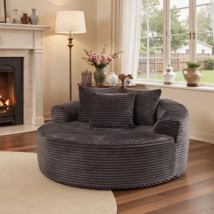 Oversized Modular Cloud Deep Seat Lounge Accent Chair Plush Corduroy Boneless Sofa Chair for Living Room Apartment Hospital