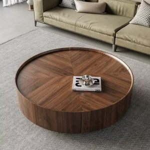 Oversized Walnut Coffee Table Sets Living Room Modern Wooden