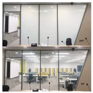 PDLC Smart Window Glass Frameless Wall Partition Cubicle with Heat Insulation Self-Adhesive Modern Design