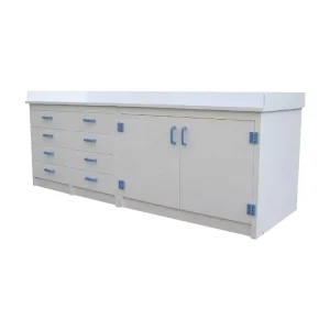 PP Industrial Laboratory Island Bench 2 Drawers Anti corrosion Chemical Resistant Worktable for School Hospital