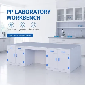 PP Laboratory Workbench Structure Floor Standing Lab Furniture System for Teaching and Research Labs
