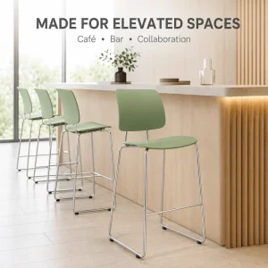 PP Plastic Modern Multi Purpose Bar Stool for Home Kitchen Dining Counter Commercial Cafe Living Room Workshop Use