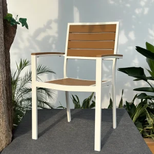 PS Wood Outdoor Dining Set Weatherproof Garden Patio Furniture Durable Table and Chairs for Bistro Cafe Restaurant