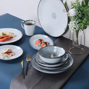 P&T Horeca Dinnerware Sets Factory Price Ceramic Tableware Restaurant Hotel Use Color Glazed Porcelain Dinner Set