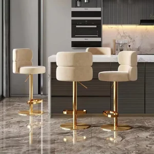 PU Leather Bar Chair Stool Stainless Steel Gold Frame Adjustable Swivel Pub Chairs Stools Chairs