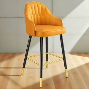 PU Leather Seat Bar Stools With Metal Legs Modern Bar Furniture for Indoor Use Bar Chairs