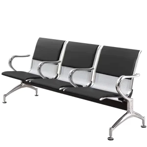 PU Modern Cushion 1 2 3 4 5 Seater Waiting Chair with Middle Armrest Hospital Airport Gym Salon Public Reception Waiting Bench