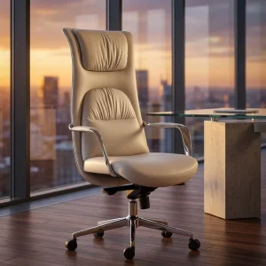 PU leather ergonomic modern chair high back luxury office chair with adjustable height direct factory price offer customized