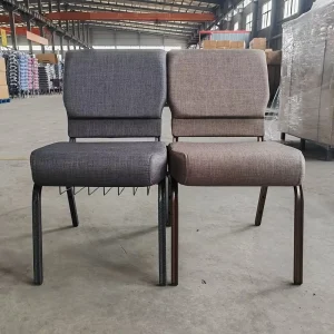 Padded Church Chairs Interlocking Stackable Pastor Church Chairs Cover Fabric Pew Chairs for Church