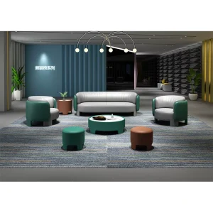 Panda Image Curved Leather Sofa Set Modern Home and Commercial Use for Hotel Villa Mall and Gym