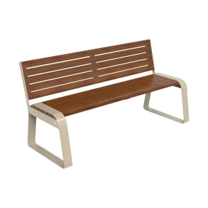 Park Benches Urban Street Furniture Wood Bench Construction Garden Bench Metal Choice for Outdoor Public Seating