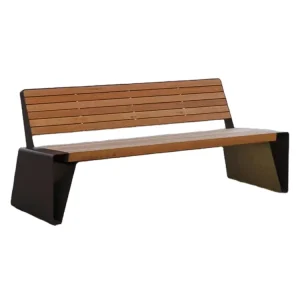 Park Outdoor Steel Bench Long Back Chair Public Street Garden Seating Patio Bench