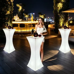 Party Bar Tables for Outdoor Commercial Event Portable Bar Furniture Nightclub Banquet Table LED Cocktail Table