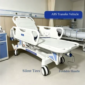 Patient Transport Trolley Integrated Molding ABS Frame Brake Wheel System Custom Size for Medical Salon and Community Hospital