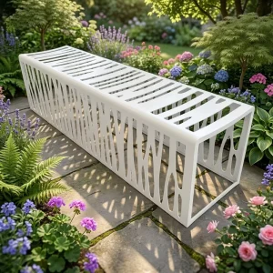 Patio Benches with Cutout Europa Design Modern Unassembled Garden Benches People Park Seating Bench