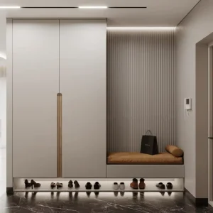 Personalized Entry Storage Furniture Spliced Hidden Compartment Induction Lamp Custom Unit for New House Front Porch Hall