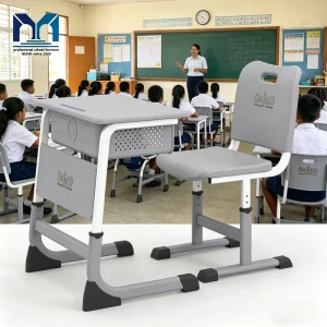 Philippines Modern Design Primary School Furniture Plastic Desk and Chair Durable Single Student School Table for Classroom Use