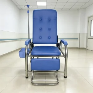 Phlebotomy Chair with Adjustable IV Pole Reclining Waiting Room Chairs with Storage Basket for Clinic Hospital Nursing