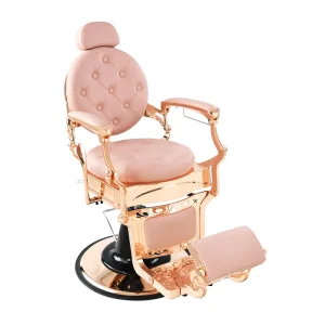 Pink-Golden Vintage Hydraulic Barber Chair Versatile Salon Furniture for Hair Salon Bedroom Living Room