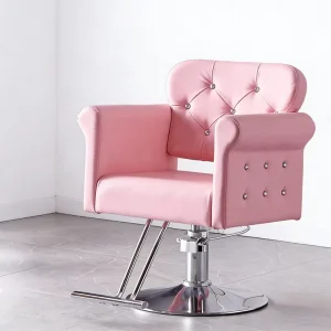Pink Haircut Adjustable Stool Hair Salon Chair Luxury Barber Chair