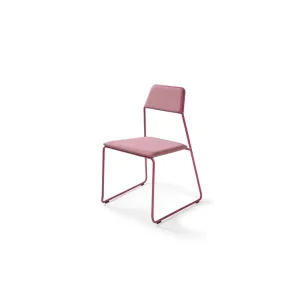 Pink Steel Mesh Office Customer Waiting Dining Chair Stackable Leisure Dining Room Cafe Restaurant Outdoor Chair Set