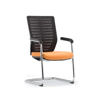 Plastic Black Meeting Visitor Chair Stackable Waiting Room Chairs for Meeting Room