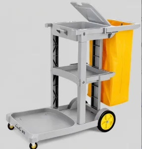 Plastic Cleaning Cart Multi Functional Trolley Cloth & Tool Cart for Hotels and Inns