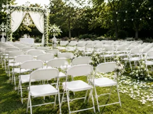 Plastic Folding Chair White Foldable Lightweight for Garden Wedding Outdoor Event Commerical Chair Furniture