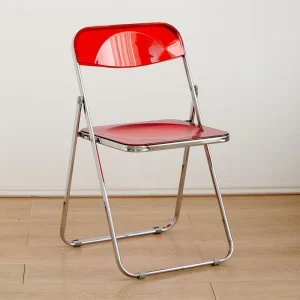 Plastic Folding Chair with Transparent Finish Great for Cafe Chains, Fast-Casual Eateries & Retail Waiting Areas