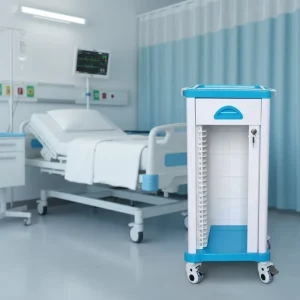 Plastic Hospital Patient Record Trolley ABS Medical Treatment Cart 4 Silent Medical Castors Multi Function 25 lb Load Capacity