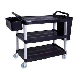 Plastic Hotel Service Restaurant Serving Trolley Plate Collection Enclosed Carts with Bin