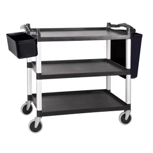 Plastic Hotel Tea Service Restaurant Serving Trolley Wine Food Dish Small Kitchen Black Enclosed Carts