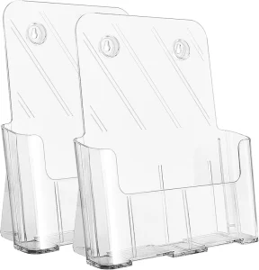 Plastic Magazine Literature Holder A4 Size Custom Brochure Rack Free Standing Leaflet Holders 8.5 X 11