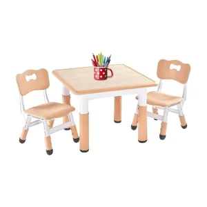 Plastic Modern School Kids Table 2 Chairs Set Height Adjustable Easy Wipe Ages 3-8 CPC CE Approved Classrooms Gym