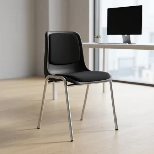 Plastic Office Chair with Metal Legs for Offices and Conference Rooms with Backrest