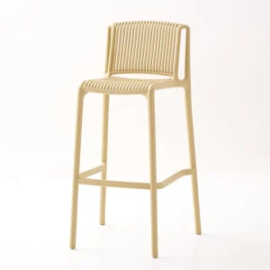 Plastic Outdoor Bar Chair with Height Footstool Stackable High Chair