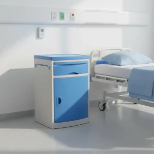 Plastic Patient Bedside Storage Cabinet with Castor Wheels Hospital Ward Furniture