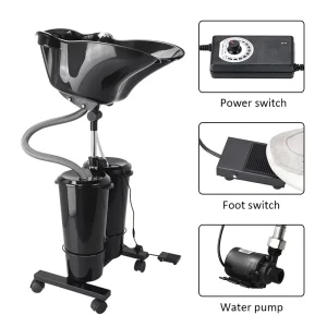 Plastic Shampoo Basin with 2 Buckets Bowl Portable Hair Wash Tray Adjustable Salon Furniture Home Use