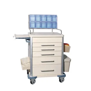 Plastic Steel Practical Medical Emergency Trolley Hospital Furniture Trolley Phlebotomy Carts