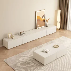 Plinth based Solid Timber TV Cabinet 4 Drawer Media Console Modern Tv Cabinet Living Room Sets Home Sets Hotel Executive Office